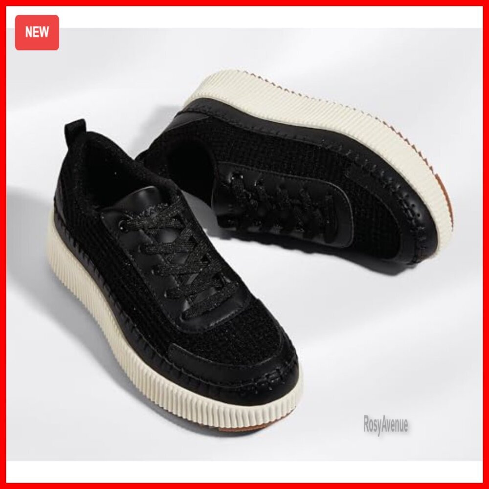 Platform Sneakers with Rhinestones Chunky Retro Walking Shoes - Picture 5 of 7